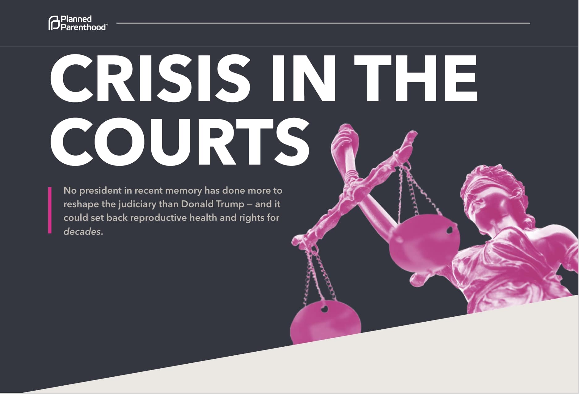 Crisis in The Courts card / site homepage screenshot